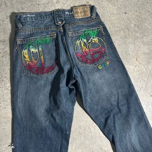 COOGI Vintage Men's Denim Jeans Y2k Colorful Embroidery Classic Streetwear Sz 32
